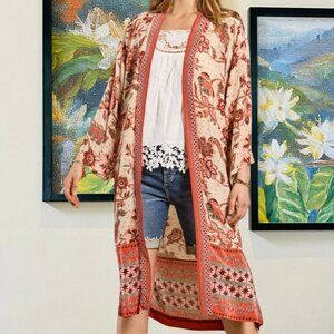 Marsala Kimono Viscose Coral Color